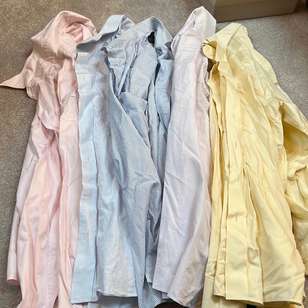 Lot of 5 17.5-34 Jos.A.Bank men dress shirts